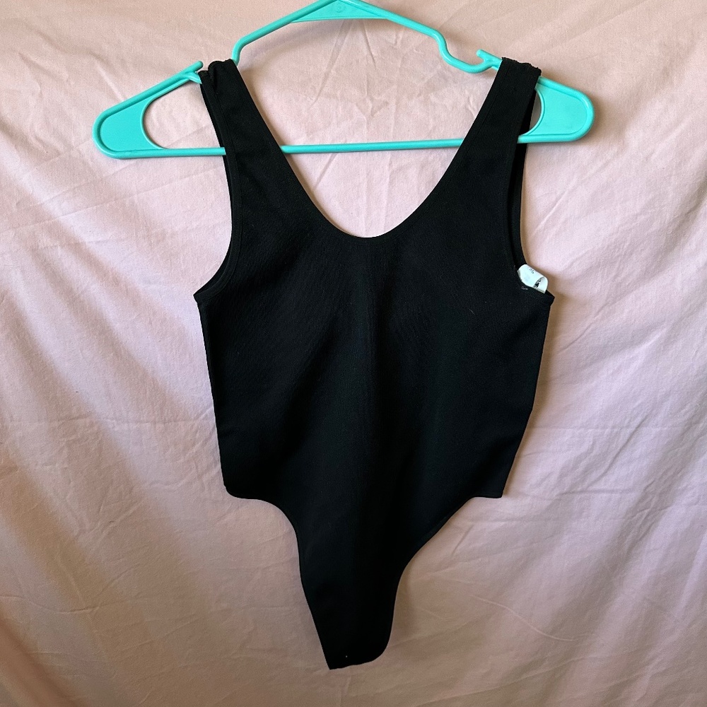 Black Tank top thong bodysuit